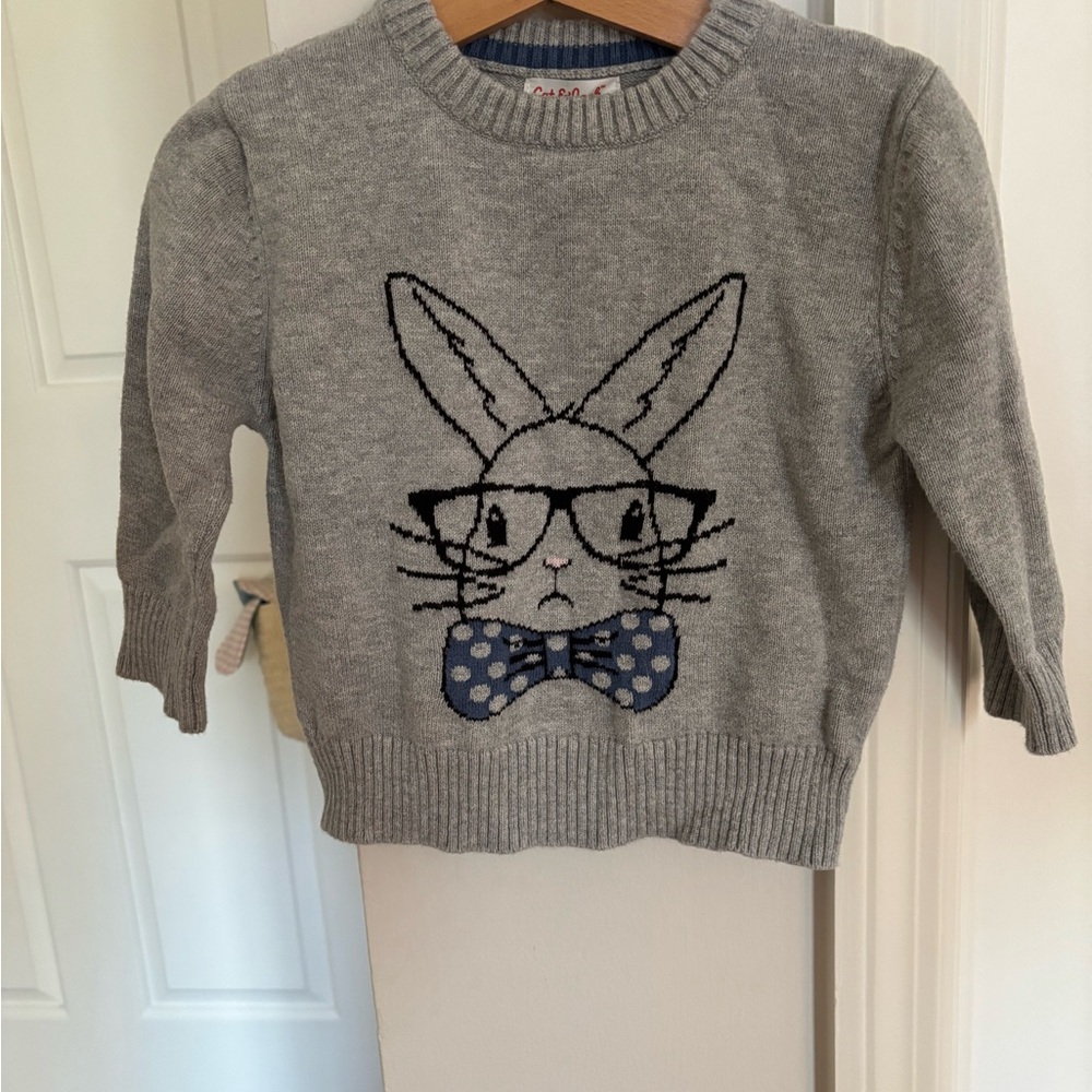 Cat & Jack Gray Rabbit Sweater 18 months